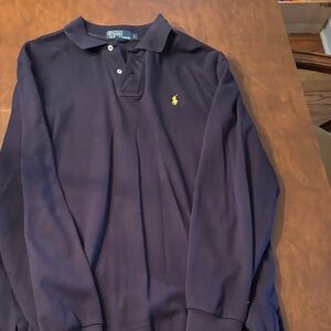 Polo by Ralph Lauren Men's Dark Blue Long Sleeve Polo